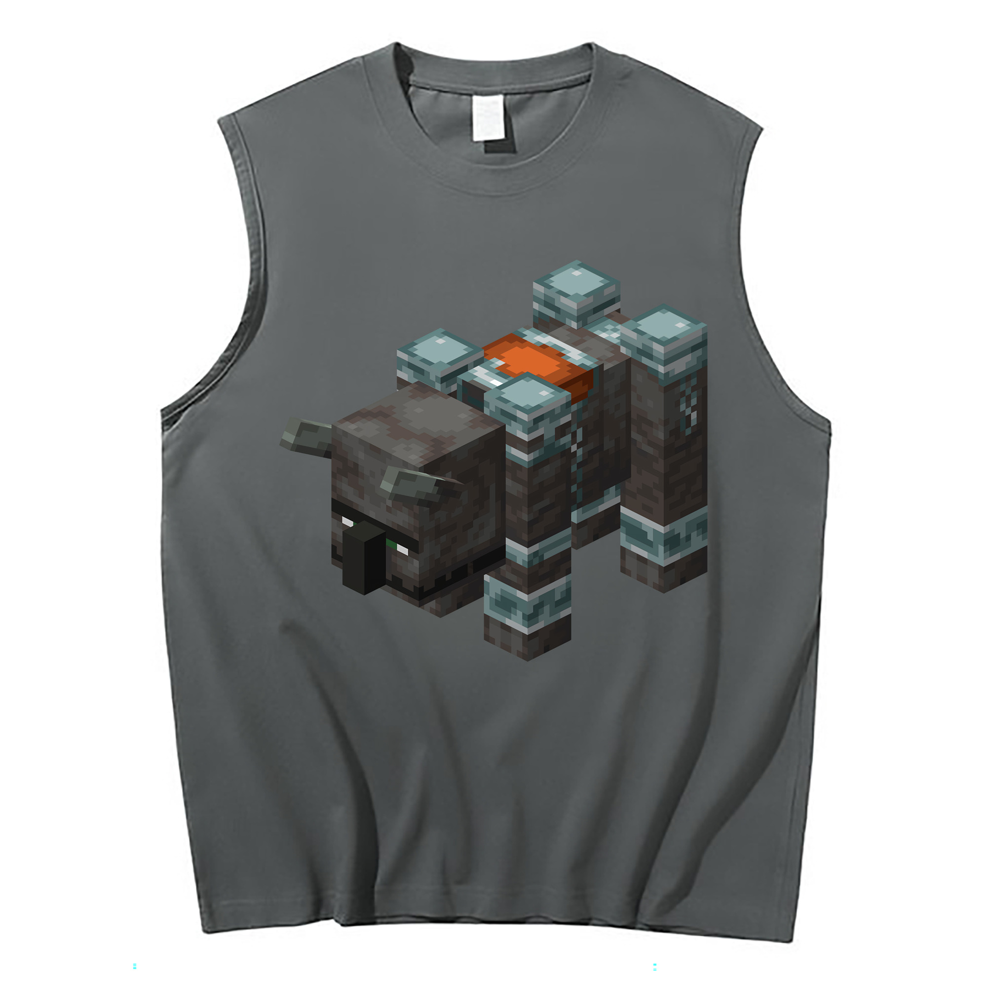 （画像用） マインクラフト ブロックの世界 Minecraft MC Block world コットン100％タンクトップ（フロントプリント）